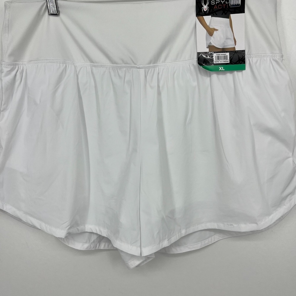 Spyder Active Shorts Women's Size XL White Solid Stretch 4" Inseam New NWT - Picture 3 of 10